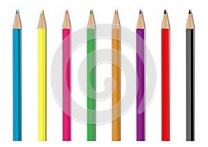 Illustration set of colored pencils