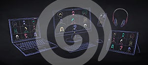 Illustration set of computer devices