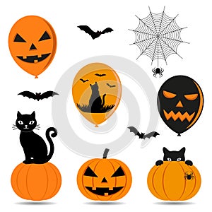 Illustration of a set of elements for Halloween