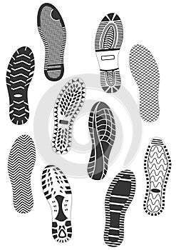 Illustration set of footprints.
