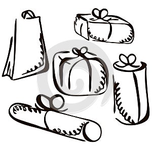 Illustration of gift icon on white background