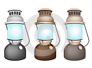 An Illustration Set of Old Kerosene Lamp