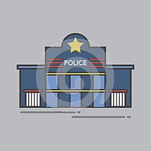 Illustration set of police station