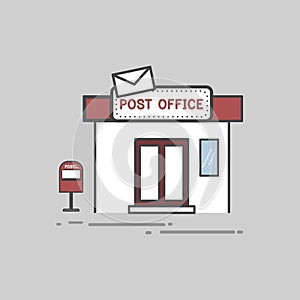 Illustration set of post office delivery