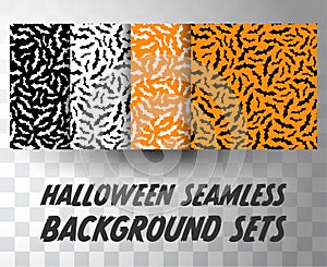Set of seamless pattern bats with different colour background