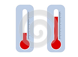 Illustration of a set of thermometers for indoor or outdoor with low and high temperature