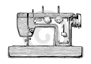 Illustration of sewing machine