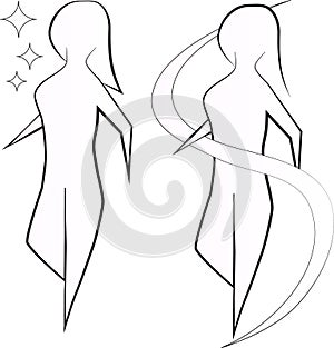 Illustration of a sexy woman logo