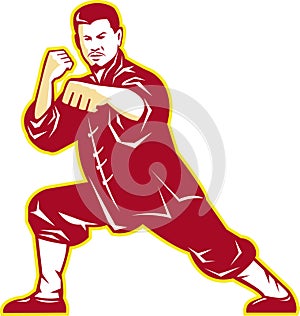 Shaolin Kung Fu Martial Arts Master Retro photo