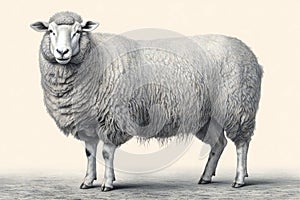 Sheep on a gray background