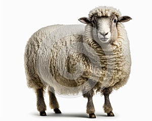 Illustration of Sheep isolated on white background. Generative AI