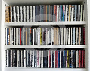 Illustration  of a shelf full of records
