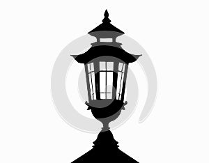 Illustration of a Shining Lamp Post in the Dark.