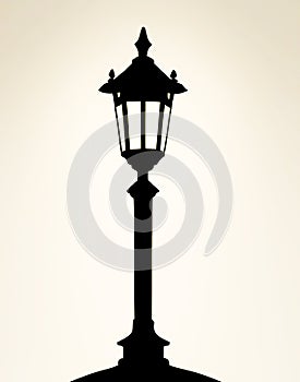 Illustration of a Shining Lamp Post in the Dark.