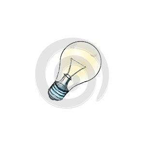 Illustration of shining light bulb