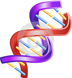 Illustration of Shiny DNA Double Helix