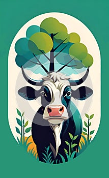 Cows in Silvopasture: Illustration of Agroforestry Practice photo