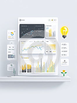 Data-driven Education System Visualization Featuring Glowing Dashboards and Analytics Insights for Improved Learning