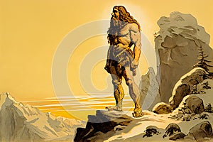 An illustration showcasing the depiction of a Neanderthal man, providing a glimpse into the fascinating world of our