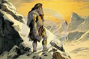 An illustration showcasing the depiction of a Neanderthal man, providing a glimpse into the fascinating world of our