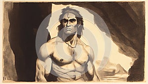 An illustration showcasing the depiction of a Neanderthal man, providing a glimpse into the fascinating world of our