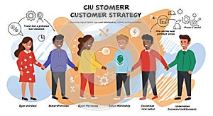 Illustration showing a group of diverse individuals engaged in a collaborative setting,