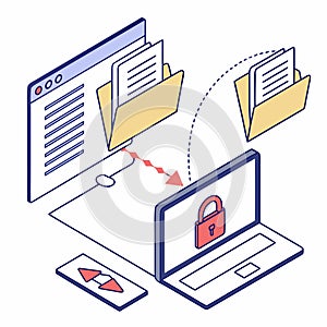 Secure data transfer and synchronization between devices