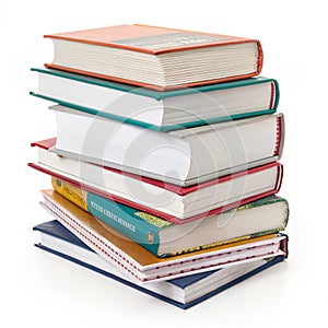 High school pile of textbooks illustration isolated on white