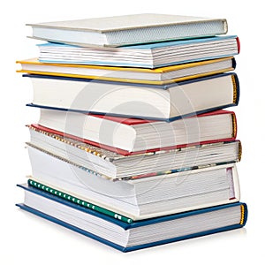 High school pile of textbooks illustration isolated on white