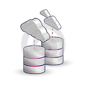 Cloud Storage Colored Icon.