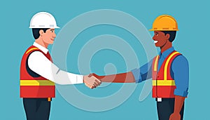 Construction Workers Handshake