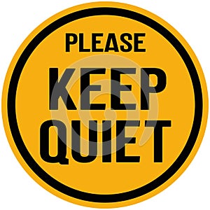 illustration sign - please keep quiet.