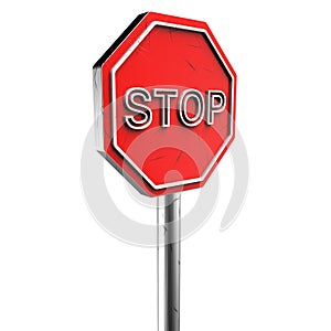 Illustration of the sign of the stop on a white background