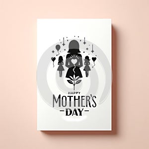 illustration of a silhouette girl for mother day photo