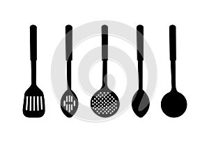 Illustration silhouette of kitchen ware photo