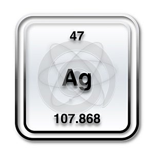 illustration of Silver metal chemical element emblem