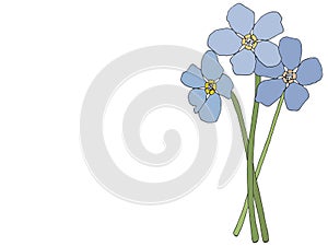 Illustration of simple and beautiful violet flowers