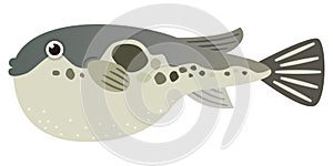 Illustration of a simple blowfish on a white background