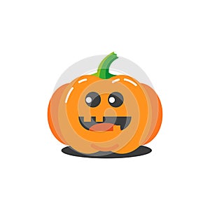 Illustration of a simple cartoon funny dumb pumpkin for halloween