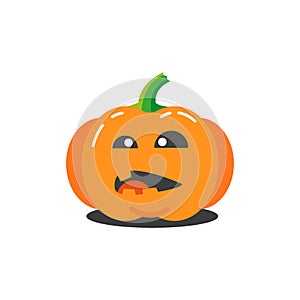 Illustration of a simple cartoon funny pumpkin for halloween which in perplexity
