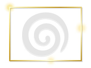 Illustration of a simple decorative frame in gold
