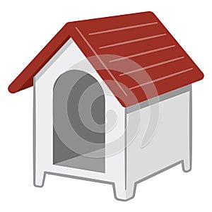 Illustration of a simple red roof kennel