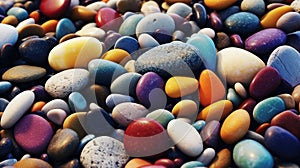 Illustration of small sea stone pebble background, AI Generated