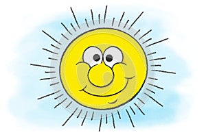 illustration of a smiling cartoon sun
