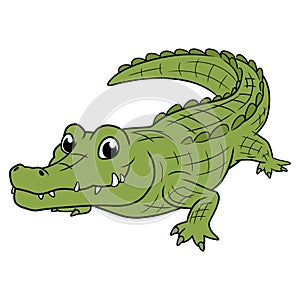 Illustration of a smiling crocodile
