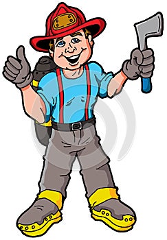 Illustration of a smiling Fireman