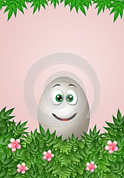 An illustration of smiling funny egg in Easter Day