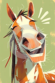 Illustration of Smiling Horse.