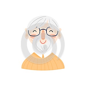 Illustration with smiling old man