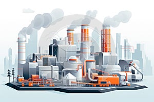 Environment chimney plant ecology smoke factory pollution industrial pipe illustration air background